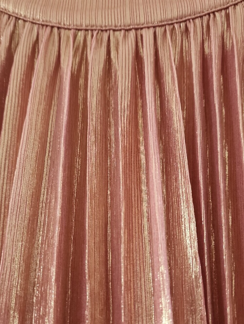 SHEIN Metallic Rose Gold Pleated Mini Dress - Picture 2 of 5